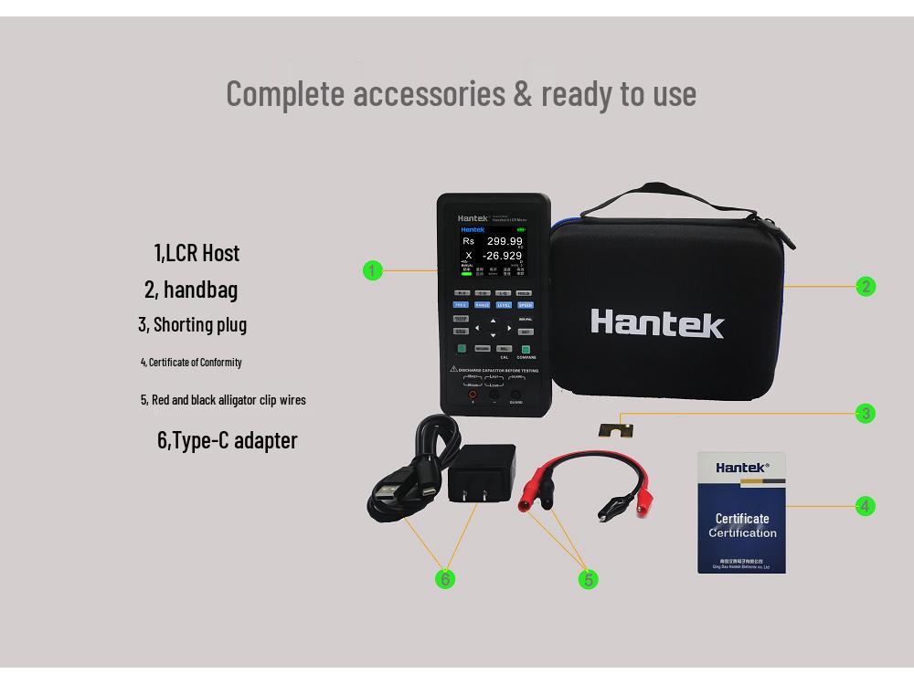 Hantek Handheld LCR Bridge 1832C/1833C High-Precision Resistance Meter