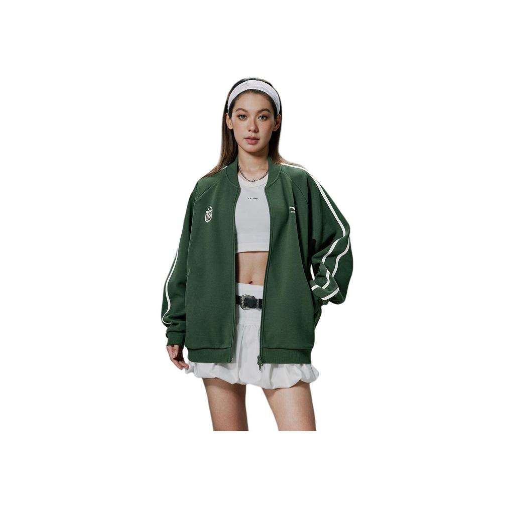Li Ning Sports Lifestyle Serie Fleece Baseballkragen Logo Jacke Unisex Jacke AWDVC91-3