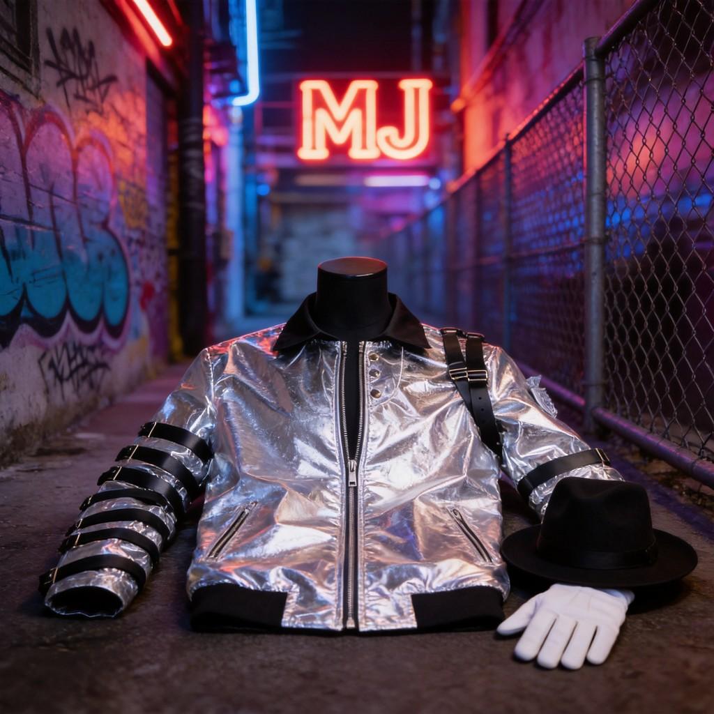 Disfraz de Cosplay de Michael Jackson Para Actuación en Escenario Con Tejido Mixto Sintético Para Adultos