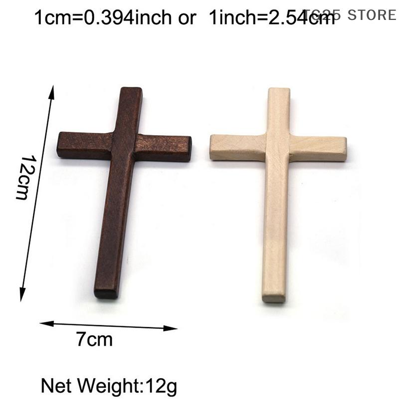 1Pcs Two Color Wooden Cross Hanging Wall Large Long Crucifix 12cm(4.7in) Christian Wooden Cross