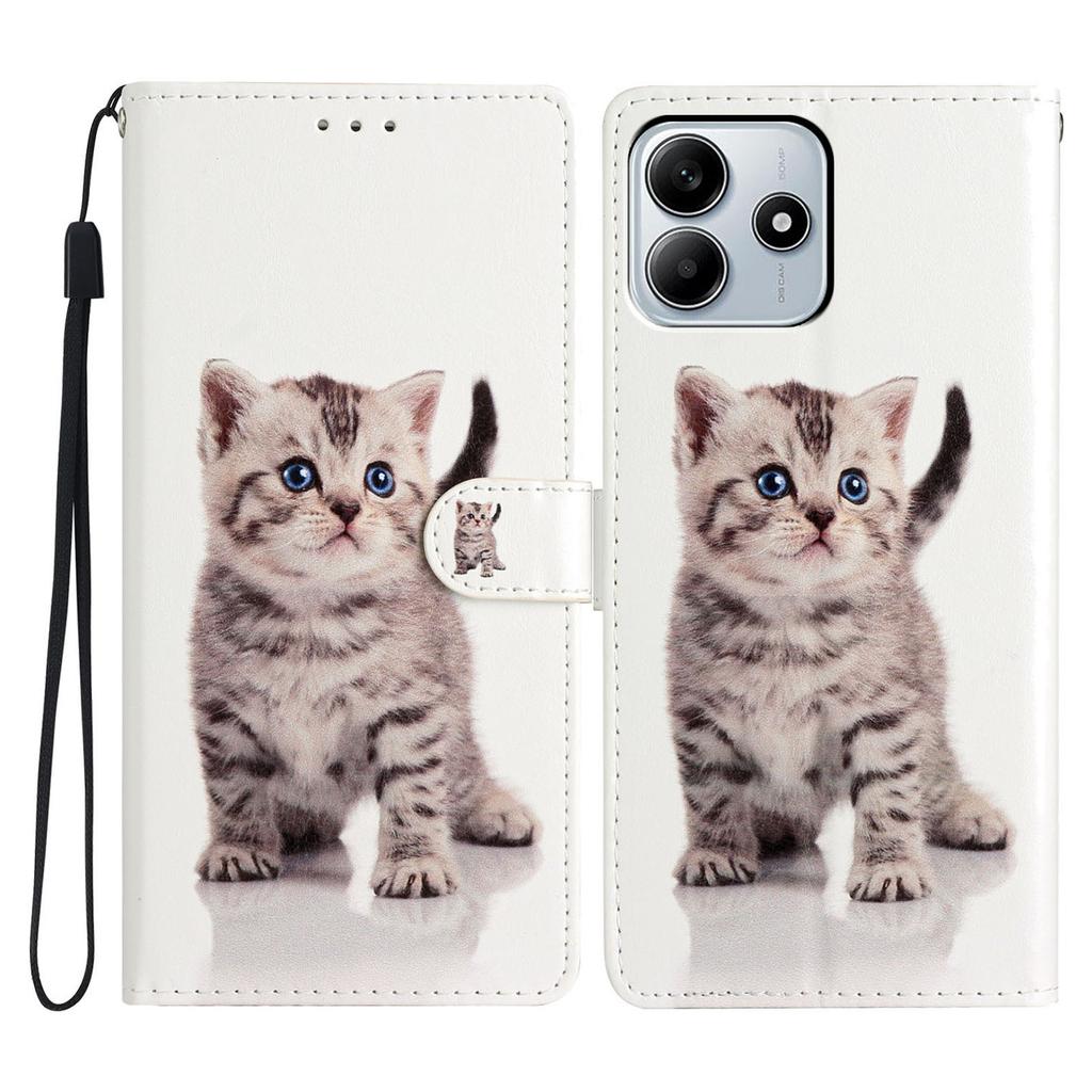 For Xiaomi Redmi Note 14 5G Wallet Case PU Leather Pattern Printing Stand Phone Cover with Strap