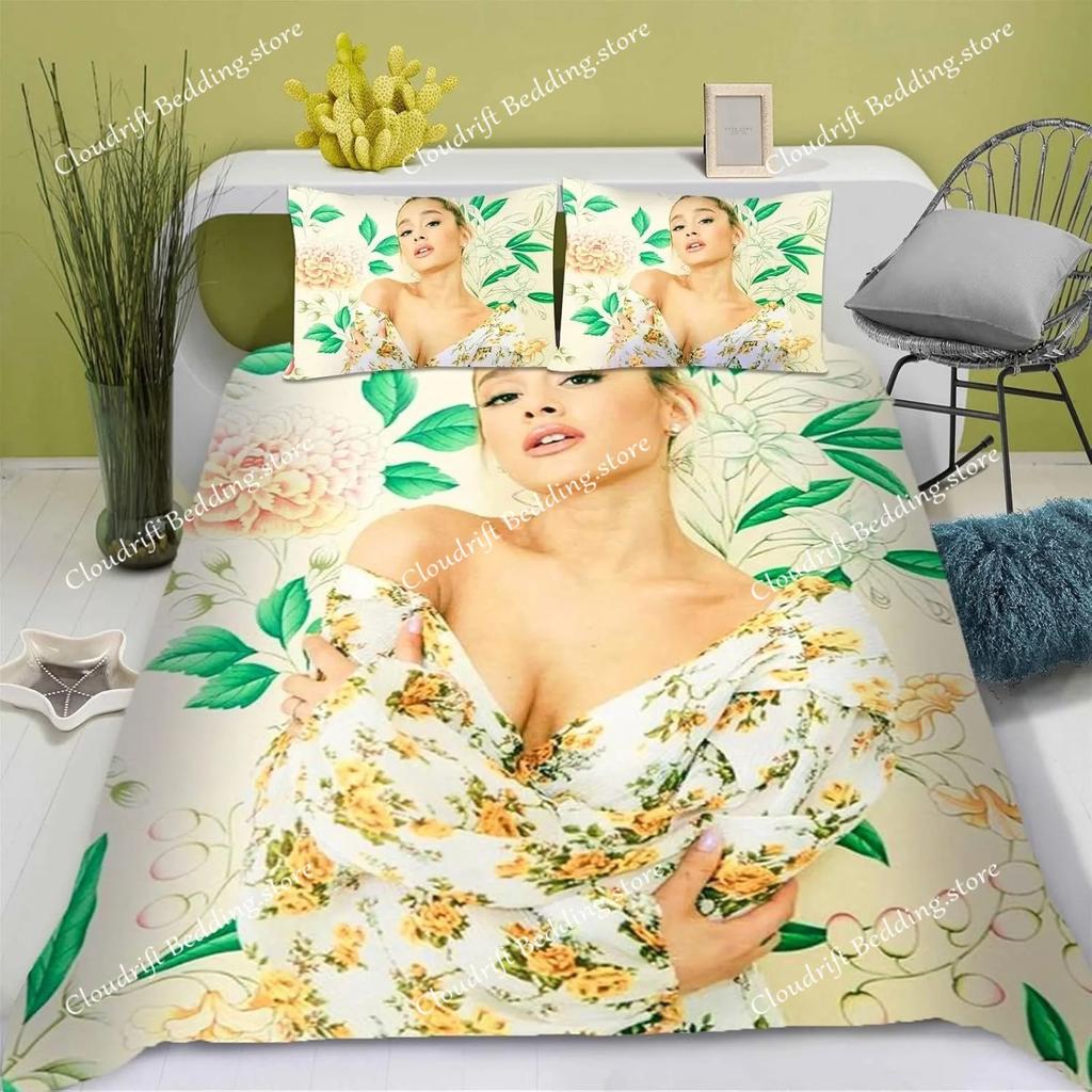 Singer Ariana grande Duvet Cover Pillowcase Bedding Set Adult Girls Bedroom Decoration Girl Gift Single Twin King Size