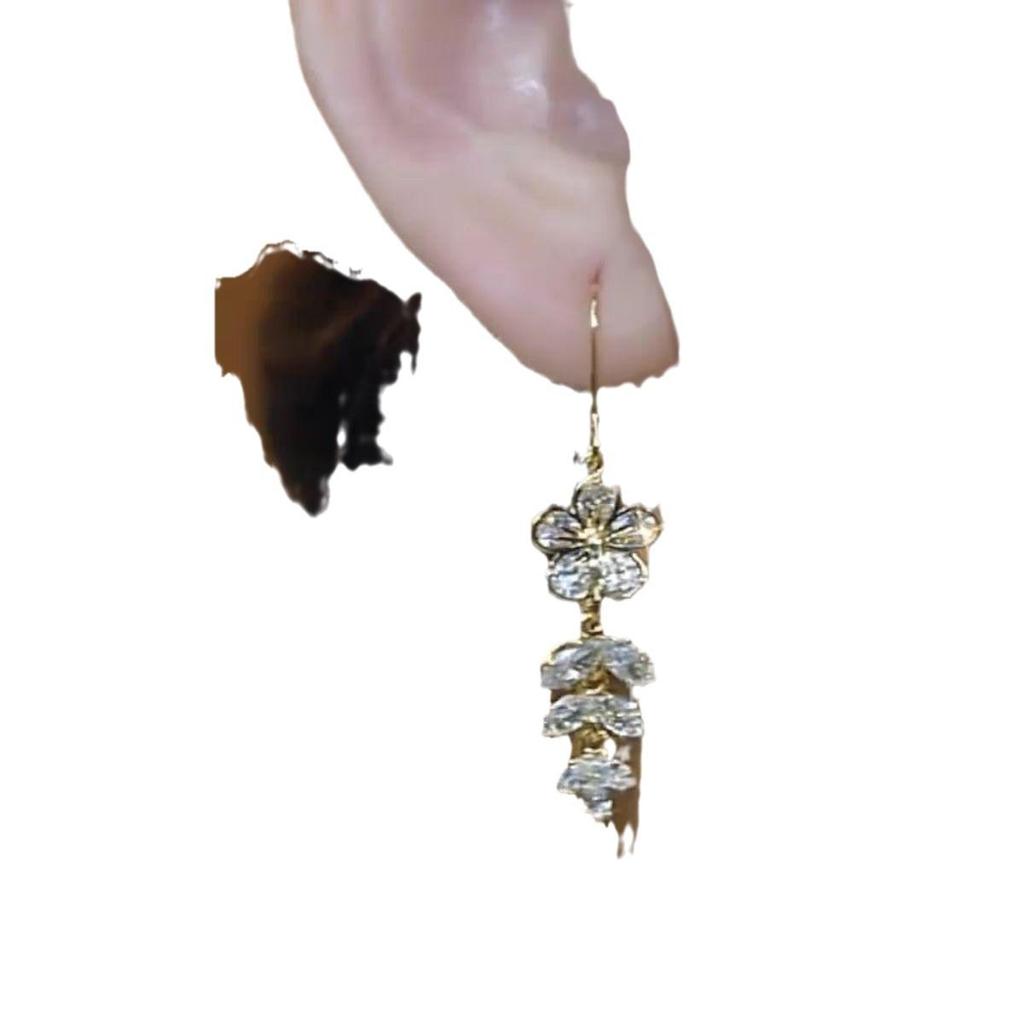 Korean Tassel Long Flower Earrings for Women - Light Luxury Niche Trend 2024
