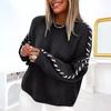 Europe, America, autumn and winter new women's sweater, fashionable knitted lapel bat sleeve cape top women