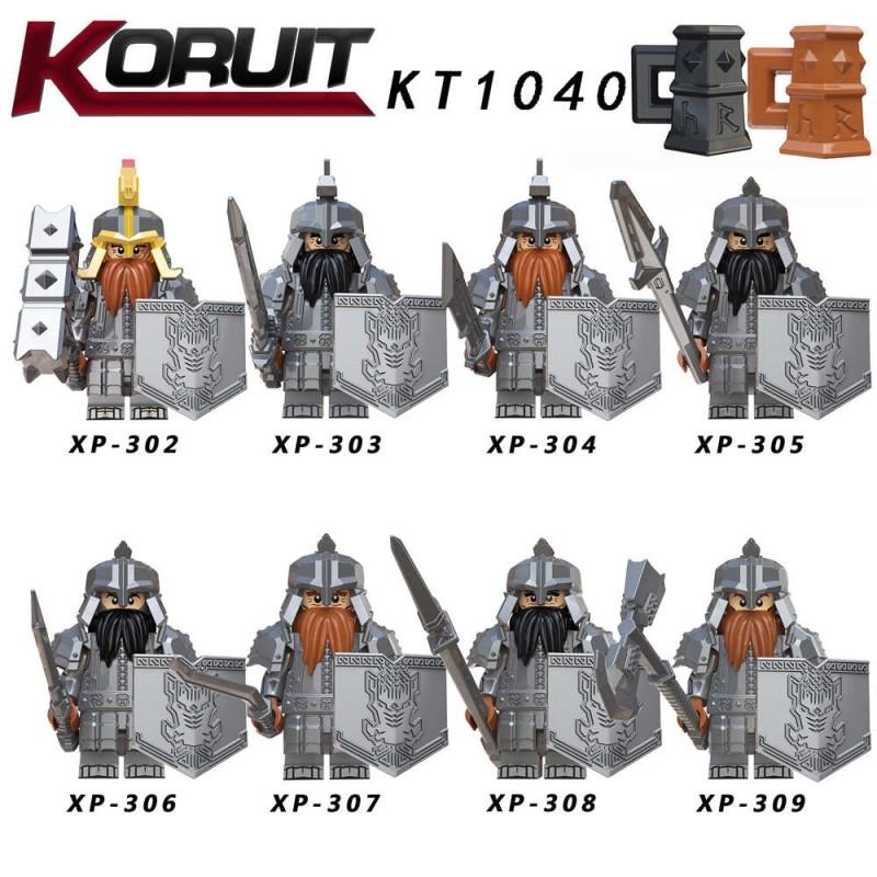 8pcs/set Lego Toys The Hobbit Dwarf Minifigure Durin's folk Dáin II Ironfoot KT1040 The Lord Of The