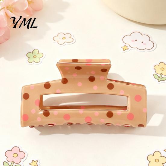 Durable Hair Clamps Colorful Polka Dot Claw Clip for Women, Sweet Macaron Style Non-slip Shark Non Damaging Gripper Thick Hair, Lightweight