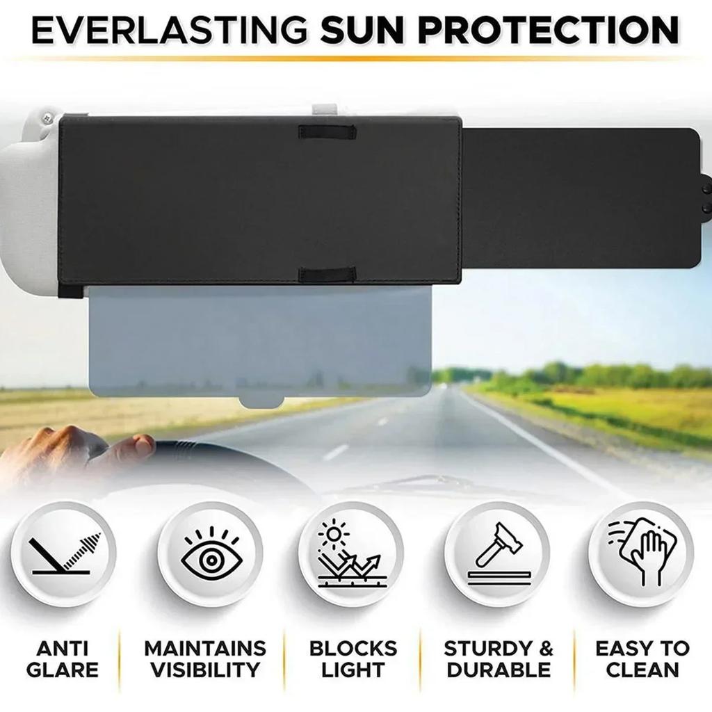 Car Sun Visor Extender Retractable Anti Glare Blocker Windshield Sun Protection Sunshade Extension UV Protector Accessories