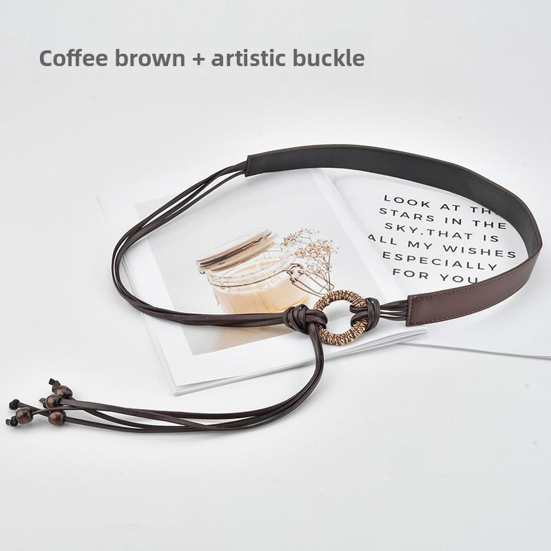 

Stylish woven women s belt, beaded fringed design with dress decoration knotted and tied waist chain, women