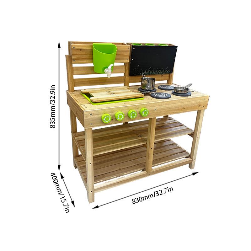 

Детский уличный деревянный песочный стол и грязевая кухня