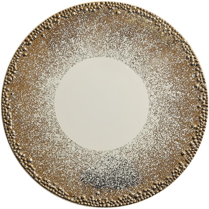 

Керамическая круглая тарелка для стейка в западном стиле для ресторана высокого класса, кухонная тарелка для фруктового салата, плоская тарелка, кухонная десертная тарелка