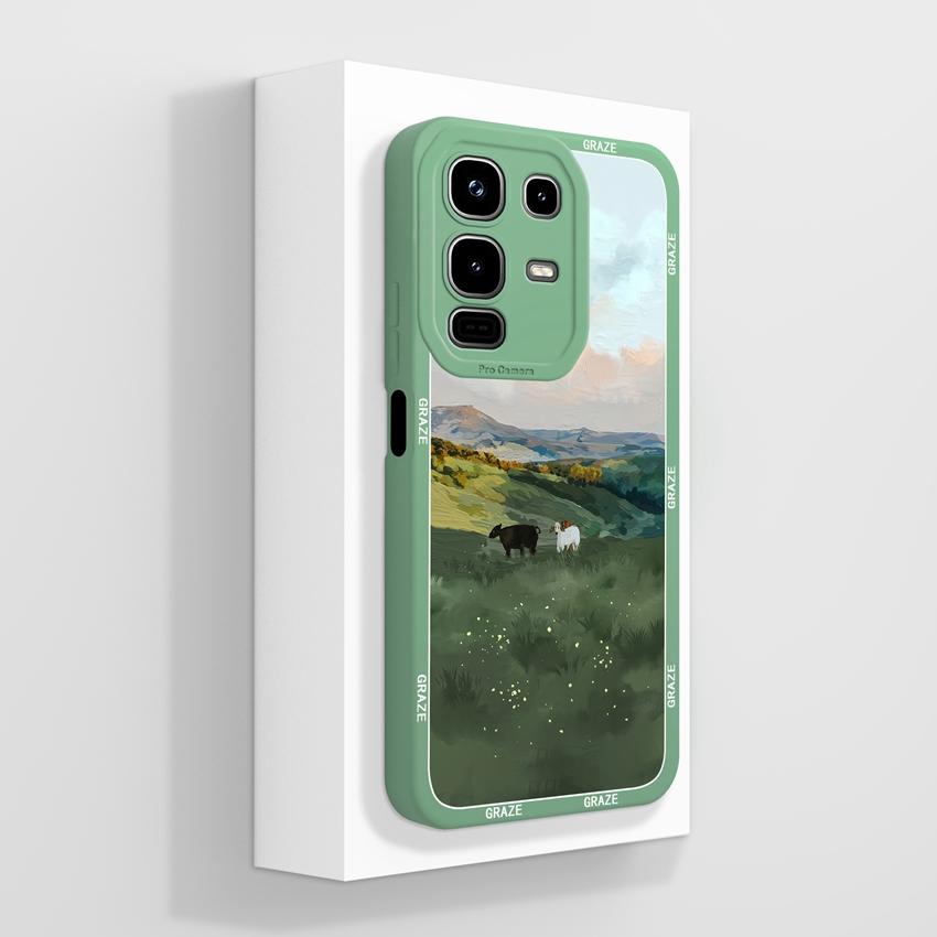 For Infinix Note 50x 50s 50 Pro Plus GT 10 30 Pro 5G Phone Cases Cute Cat Patterns Screen Protector Liquid Silicone Anti Slip Shell For Infinix Casing