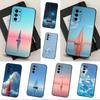 Gemälde-Kunst Segelboot für Samsung Galaxy A53, 31, 52, 72, 41, 22, 73, 32, 71, Note, J7, 8, 9, 5G, weiche schwarze Silikon-Handyhülle