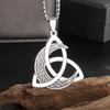 Fashion Charm Witch Knot Necklace Stainless Steel Irish Celtic Knot Pendant Witchcraft Amulet Magical Jewelry Gift for Girls