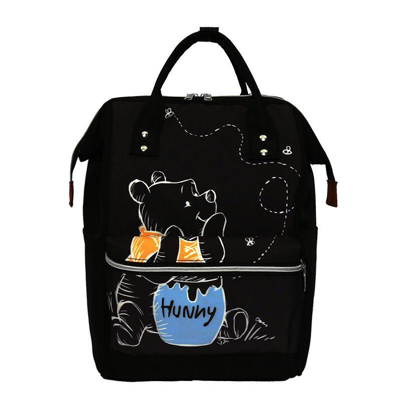 Pooh Bear Mommy Bag Printed Backpack For Mothers And Babies Large Capacity Travel Backpack