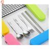 Portable Stainless Steel Cutlery Set With Case Reusable Fork Spoon Chopsticks For Travel And Camping Tableware Supplies