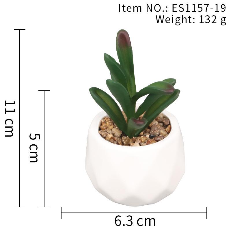 Office Potted Plant Fake Succulent Ceramic Pot Mini Pink Succulent Diamond Cup Potted Plant Second Hair Anti-Drop Potted Plant
