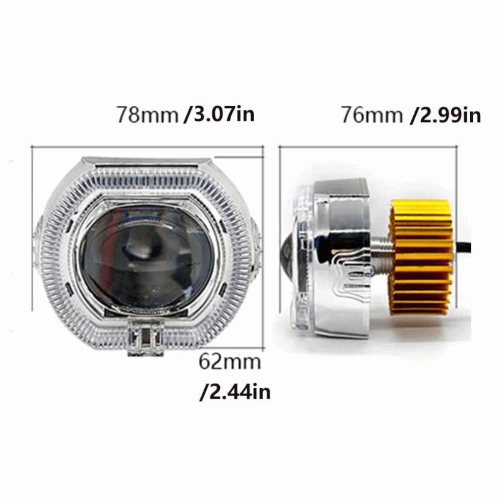 2.5inch Car Motorcycle Headlight Waterproof Driving Fog Lamp DRL Dual Halo Lamp  Electric Bike