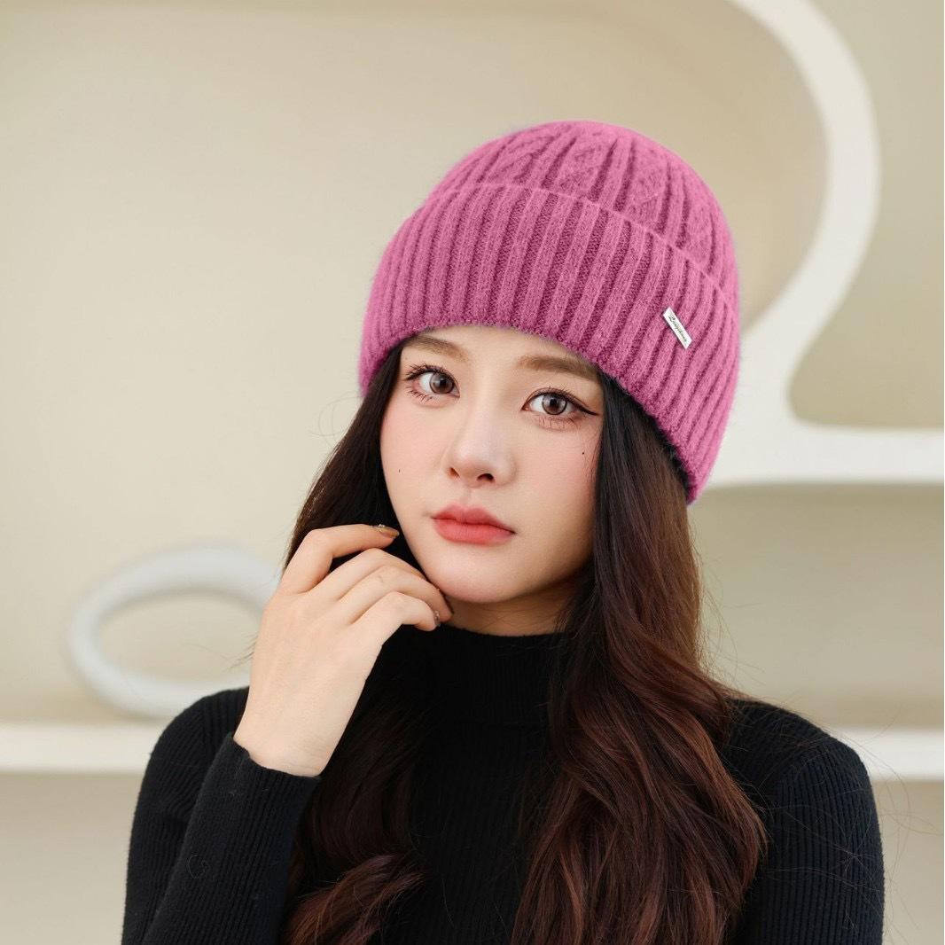 Mom Hat Women S Season Knitted Ladies Wool Hat Warm Fleece Grandma Old Lady Hat one size fits all and elastic