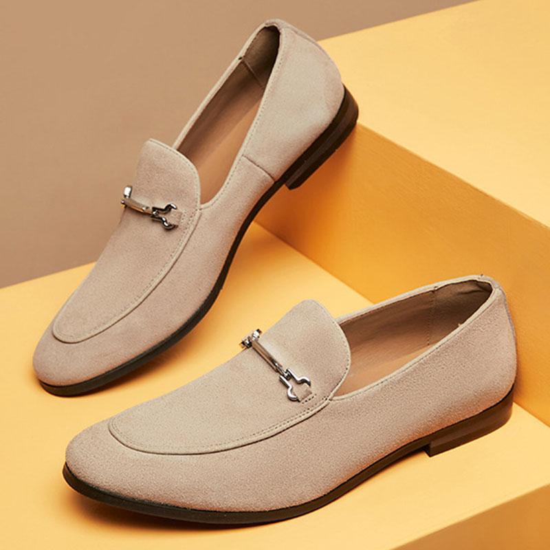 Móda Móda Britský Gentleman Mokasíny Nové Retro Pravá Kůže Semišové Boty Designérské Formální Svatba Ples Šaty Návrat Domů Obuv