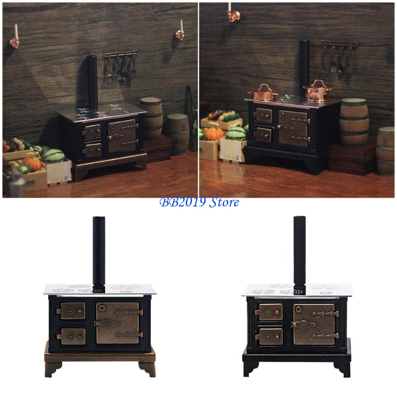 Q0KB Realistic Kitchen Stove Furnishings Set Furniture Play Doll House Decoration