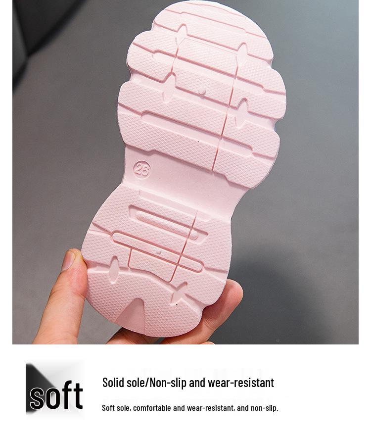 2026 New Autumn Girls' Dad-Style Sports Shoes for Medium and Large Children