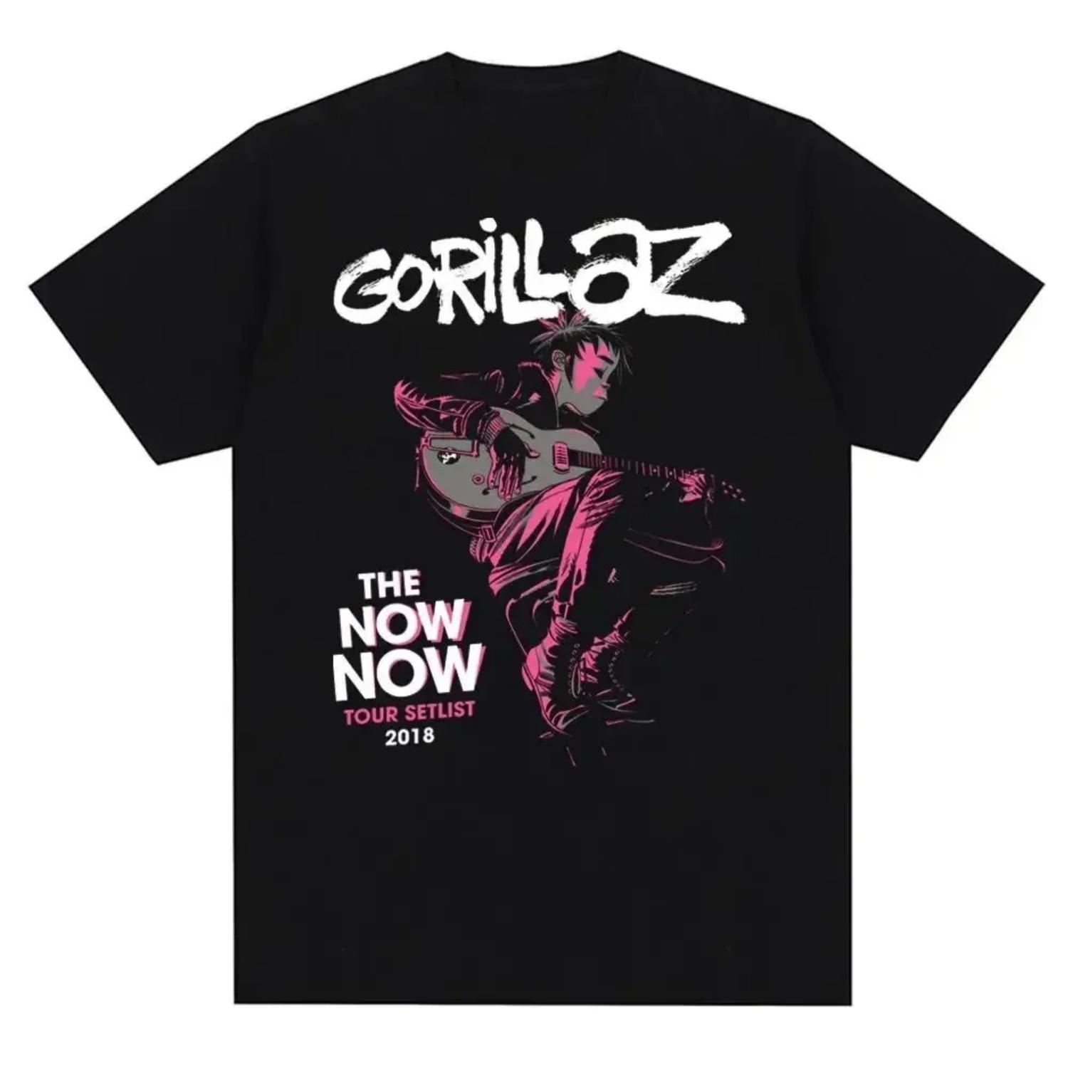 

Streetwear Casual Music Band Gorillazs Punk Rock Fashion Printed T-shirt 90s Retro Short Sleeve Plus Size T-Shirt Unisex tee top S чёрный