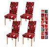 Christmas Chair Cover With High Backrest Santa Pattern Removable High Stretch Machine Washable Chair Seat Protector Cover For Dining Room