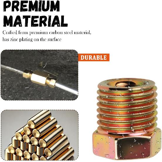 35PCS Brake Line Fitting Kit,Brake Line Fittings Assortment For 3/16" And 1/4" Brake Line Inverted Flares,Include 19PCS 3/16 Brake Line Fitting And