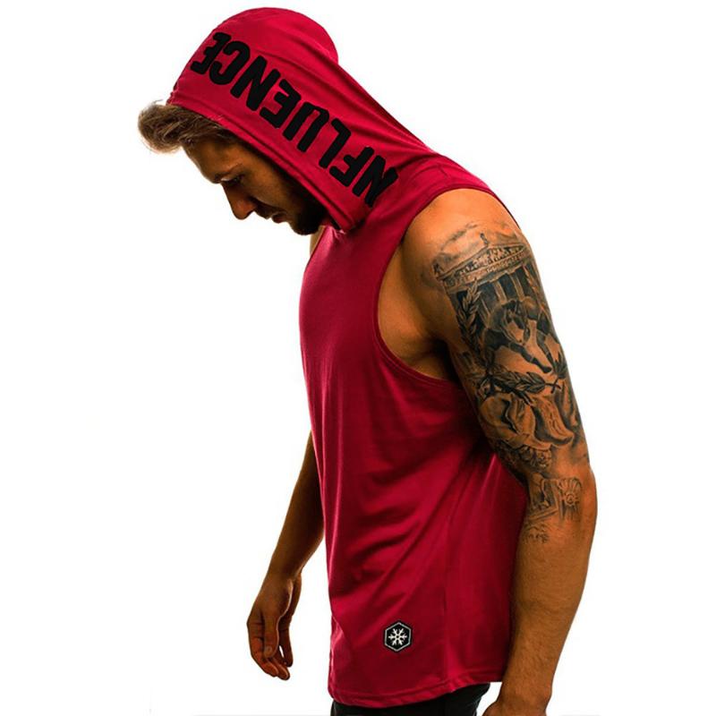 Men's Gym Pullover Vest Sleeveless Casual Hoodie Hooded Tank Tops Muscle T-Shirt
