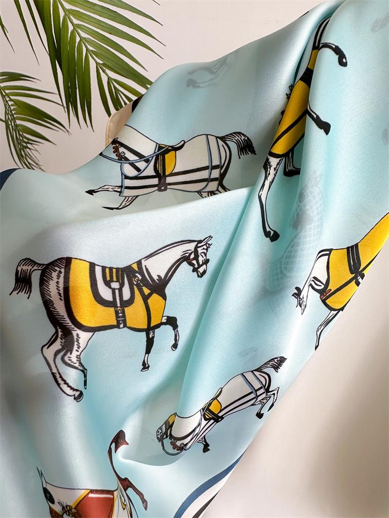 Scarf For Women Fashion Print Neckerchief Luxury Bandanna Breathable 70CM Square Scarf Spring/Sunmmer Headband Hijab Scarves