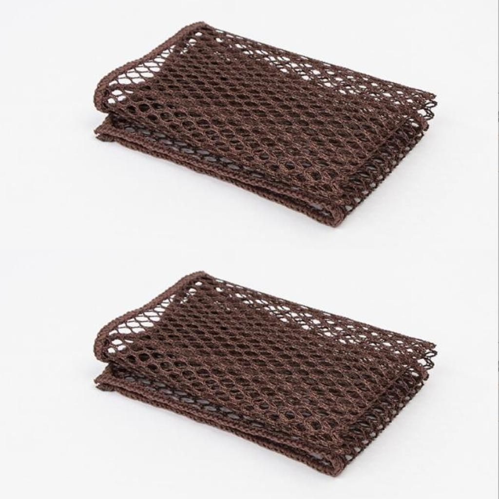 Mesh Dishcloth 3030cm (11.811.8in), 2-Pack, Brown, Kitchen Scrub Cloth with Right-Angle Hem, Reusable and Highly Absorbent