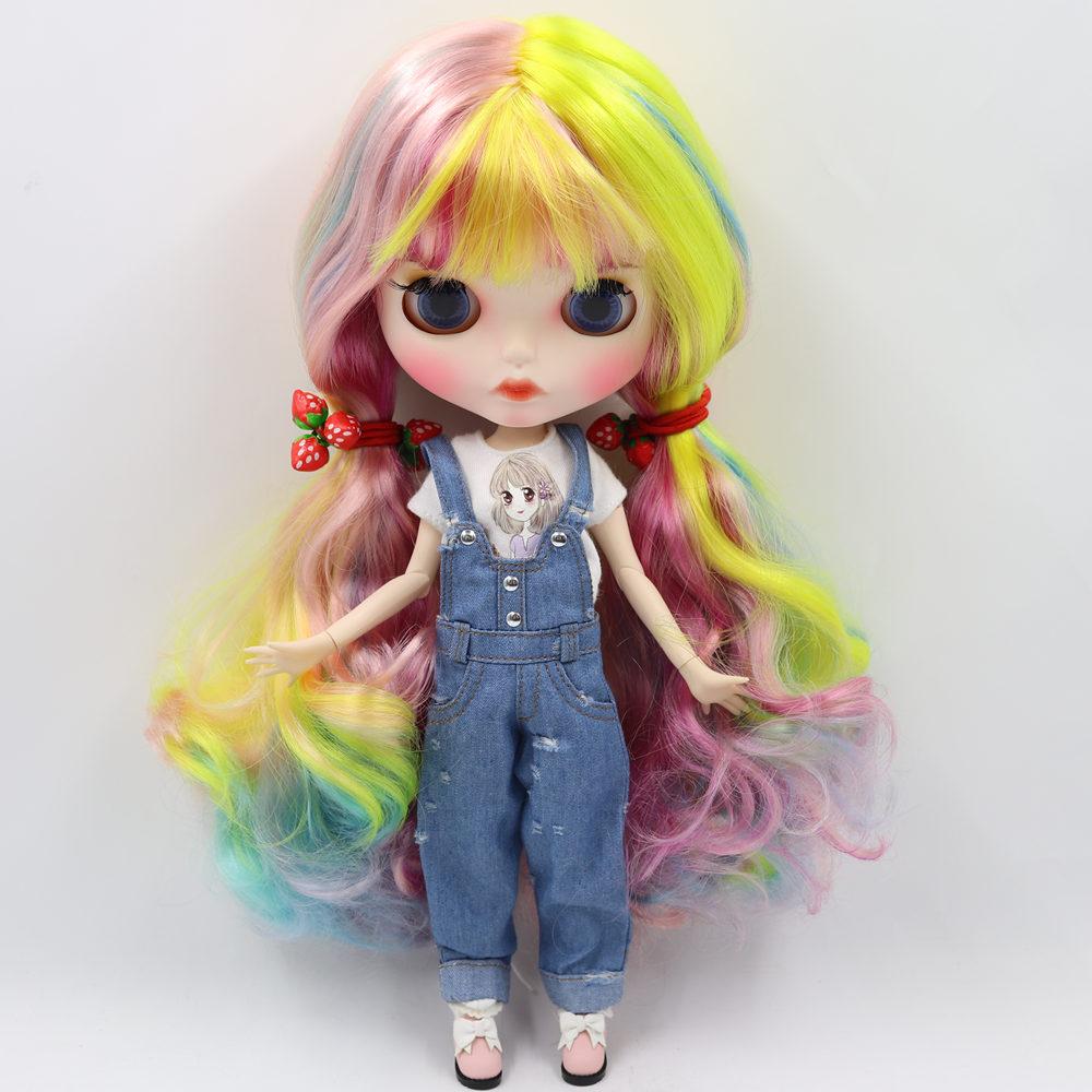ICY DBS Blyth Doll No.1010/1019/1049/6227/4268/3208/1010 Colorful Hair Carved Lips Matte Customized Face Joint Body 1/6 Bjd