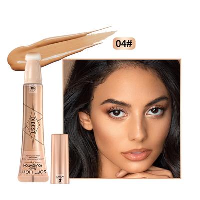 QIBEST Liquid Concealer Matte Perfect Waterproof Foundation Cream Cushion with Applicator for Eye Dark Circles Cosmetics, 1 Piece, 04