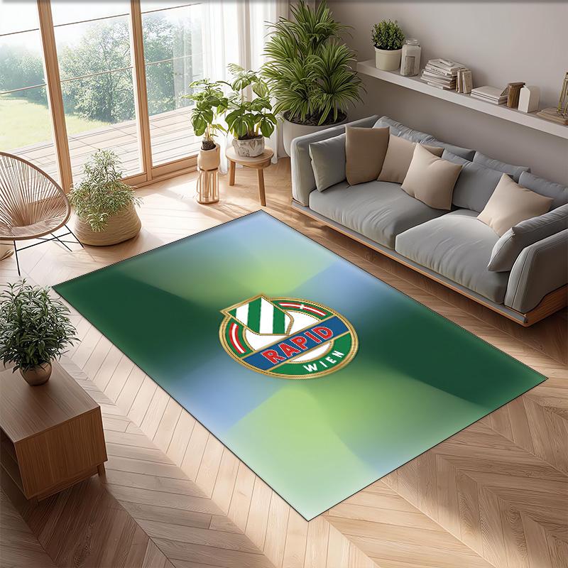 Rapid Wien FC Soccer Football Pattern Soft Area Rug Non Slip Indoor Floor Carpet Sports Decor Mat for Bedroom