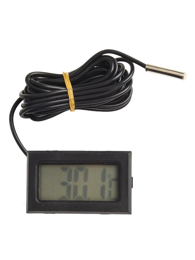 Waterproof Sensor Remote Thermometer LCD Up to 110°C Cable 2M Button Battery