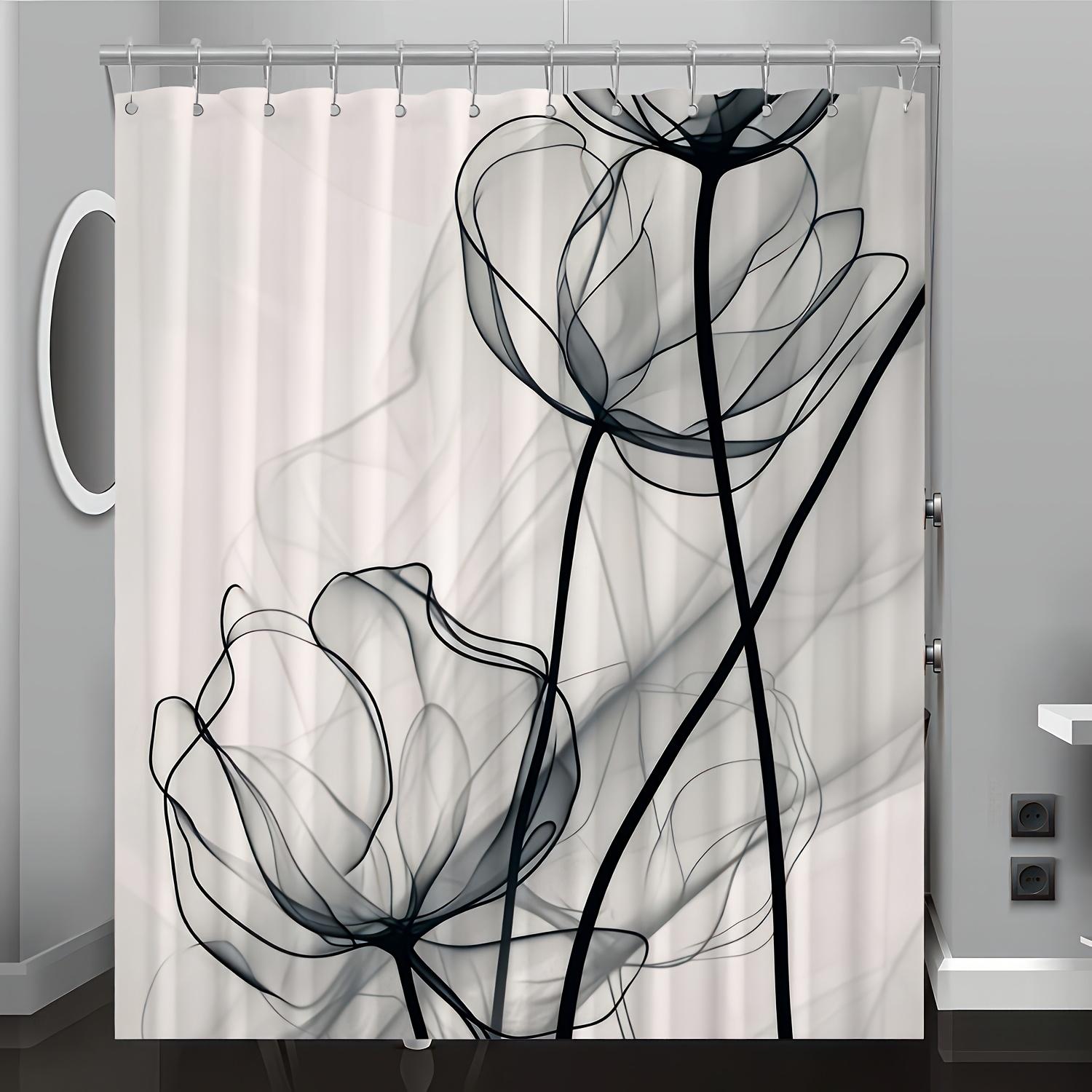 

Abstract Art Flower Pattern Digital Printing Shower Curtain, Bathroom Home Decoration, Complimentary Hook, Machine Washable W60H190(CM)-1 Pcs