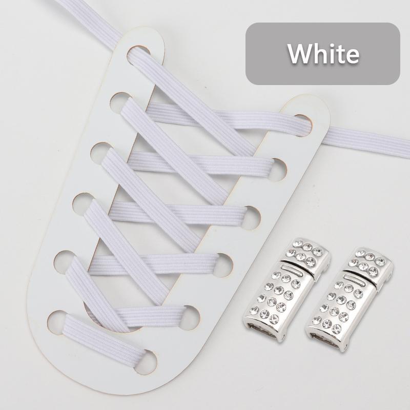 Elastic Laces Sneakers Luxury Diamond Magnetic Lock Shoelaces Without ties Kids Adult No Tie Shoe laces 8MM Width Flats Shoelace