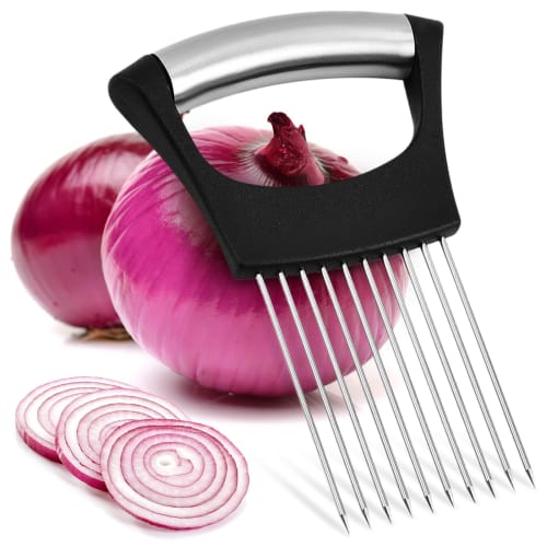 

Generic Stainless Steel Onion Slicer, Lemon Slicer, for Slicing Onions, Lemons, Potatoes, Tomatoes, Avocados, Eggs, Food Slicer, Auxiliary Tool for Sl