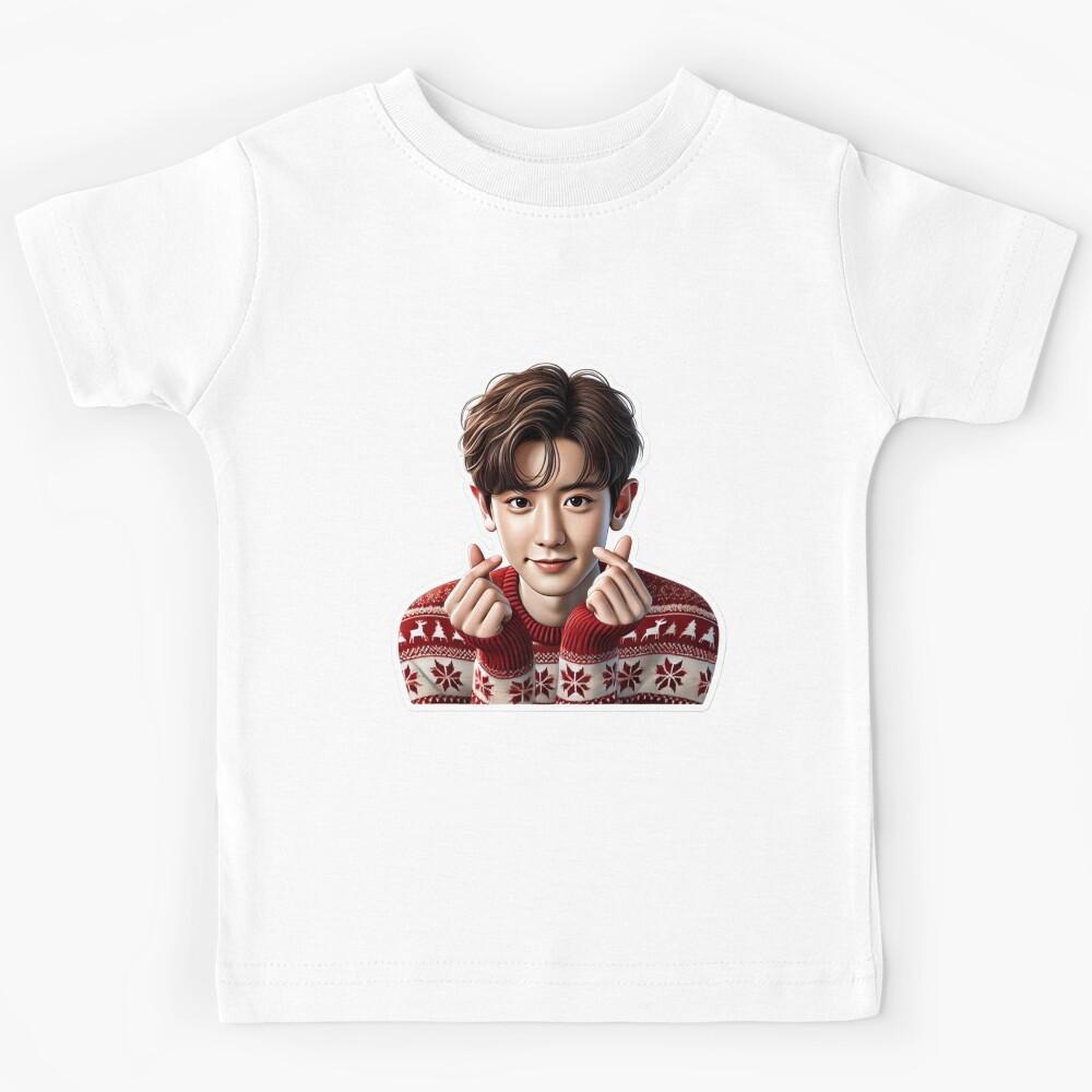 Chanyeol Christmas Sticker | Festive EXO K-Pop Holiday Art Kids T-Shirt 140