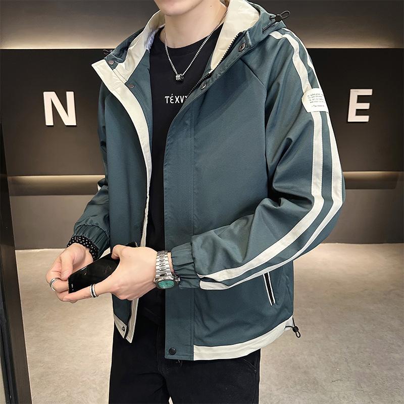 Casual Jacket Men's Handsome Versatile Youth Casual Men's Hooded Jacket Spring and Autumn Trend Clothes