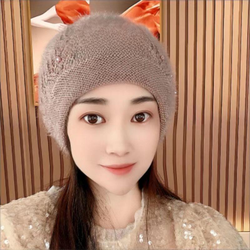 Pălării tricotate la modă pentru femei: Căciuli din lână dublu strat, îngroșate, cu protecție pentru urechi, calde, pentru toamnă și iarnă