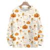 Women's Casual Long Sleeve Halloween Print Round Neck Knit Sweater Top