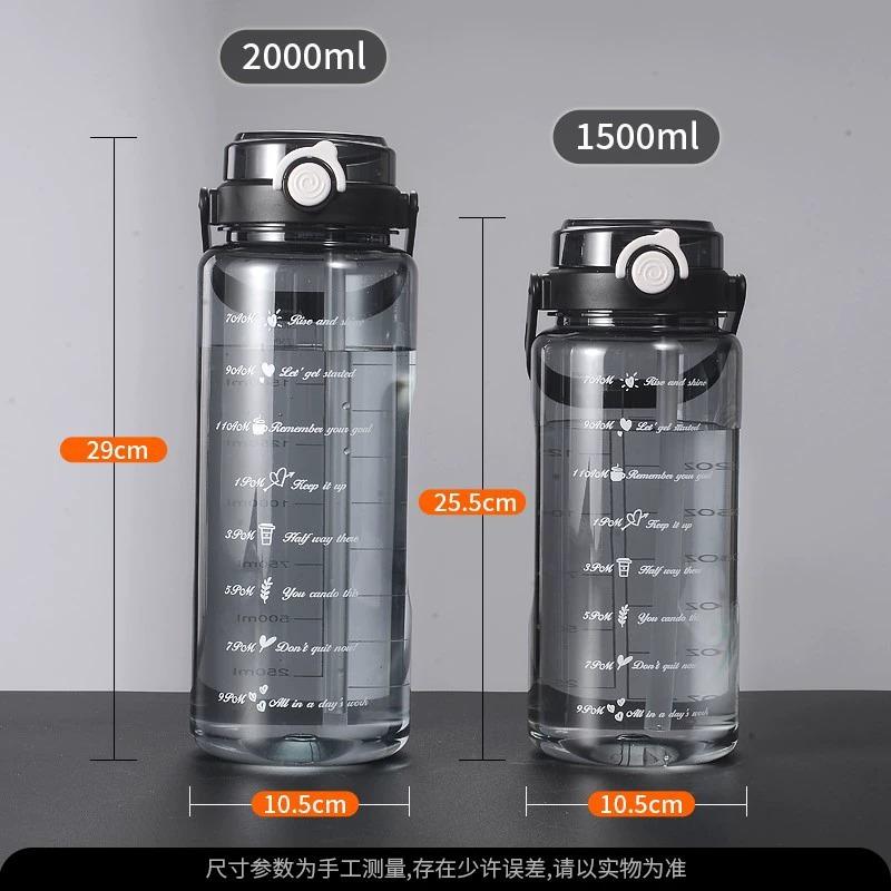 Water bottle, summer new large-capacity sports water cup, heat-resistant dual spout, drop-resistant water bottle, portable fitness high-profile cup