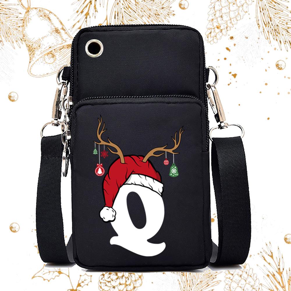 Lightweight Casual Portable Messenger Bag Multifunctional Christmas 26 English Letter Printing