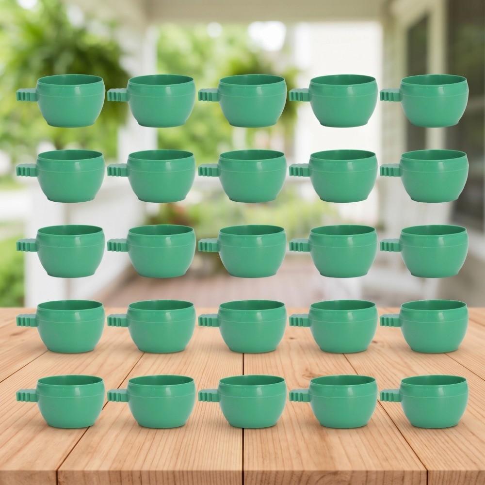 25Pcs Green Mini Bird Parrots Food Water Bowl Parrots Food Water Bowl Bird Cage Installation