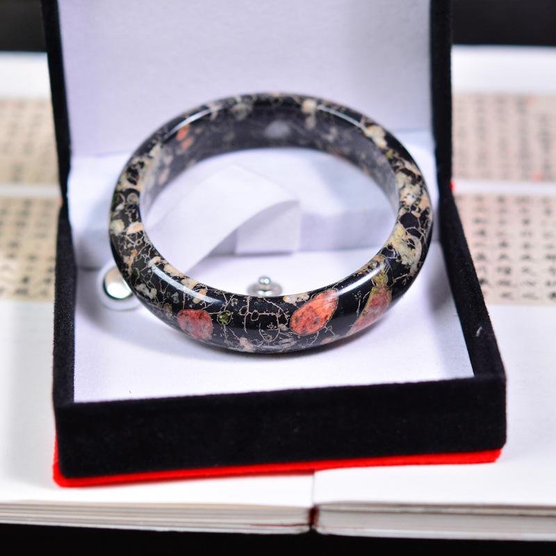 Natural Plum Blossom Jade Bracelet Fashionable Charm Emerald Bangle Jade Bracelet Women's Gift