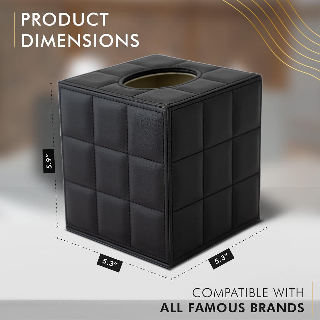 Modern Tissue Box Holder Square,Napkin Holder Pumping Paper Case Dispenser,Facial Tissue Box Cover for Home Bathroom Office Desk