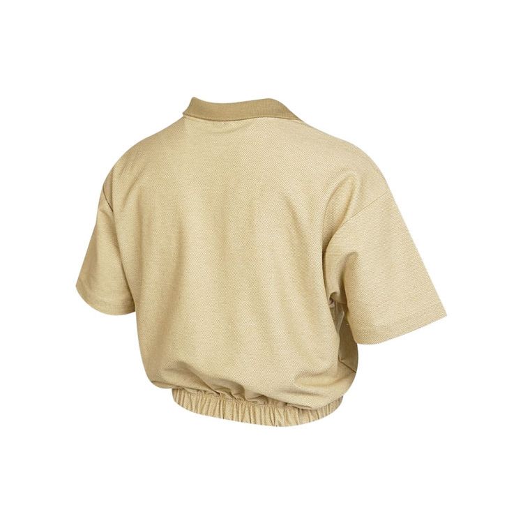 Nike Solid Color Letter Logo Casual Short Half Zip Polo Short Sleeve T-Shirt Women Tops Brown DM6465-769