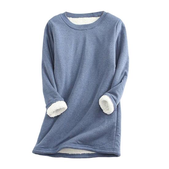 O-Neck Long Sleeves Slim Fit Bottoming Shirt Fall Winter Thickened Fleece