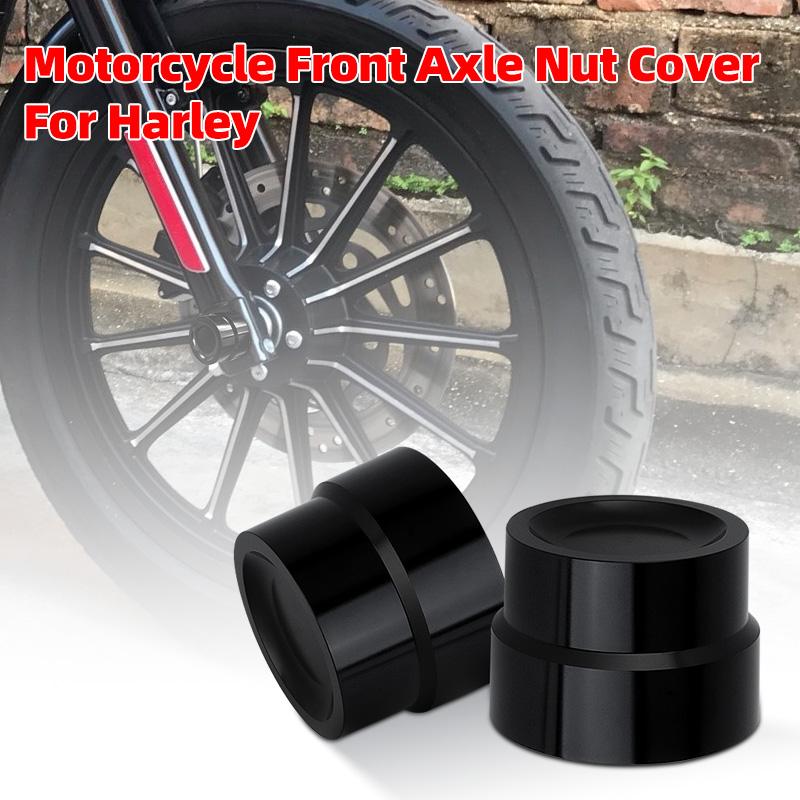 Motorcycle Front Rear Axle Nut Covers Caps Kit Black Parts For Harley Touring Dyna Sportster XL Road King Fat Bob Breakout FXSB